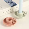 Candle Holders Nordic Min Ceramic Candlestick Tea Cup Shaped Holder Exquisite Gift Simple Desktop Ornament