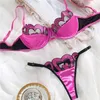 Frauen sexy BHs Sets Spitzenunterwäsche Sets atmungsaktives BH -Höschen Charme Damen sexy Dessous zweiteilige