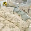 Set di biancheria da letto a casa set floreale set di cotone per pelle morbida rivestimento piumone comodo con lenzuolo cotoni puri