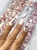 Enhet Light Rose Glass Rhinestone 7000 PCS Multisize Pink Nail Rhinestones With PC Pencil för Flat Back Crystal Gems Strass