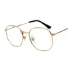 Occhiali da sole Esagono computer anti-blu occhiali da luce uomo 2024 retrò miopia frame di occhi finti ottici Oculos Lunette de vue homme