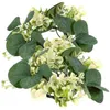 Dekorativa blommor 2 PCS Garland Candlestick Small Wreath Rings Pelare Wedding Party Decoration Artificial Leaf Eucalyptus Wreaths