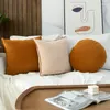 Cubierta de almohada45x45cm decoración nórdica naranja stentothooth funda de almohada redonda de terciopelo