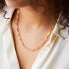 Designer kettingen mode eenvoudige titanium staal rechthoekige ketting nieuwe mannen en vrouwen 18k vergulde ketting sieraden geschenken