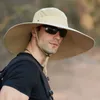 Geniş Memlu Şapkalar Kova Şapkası Büyük Erkek Balıkçı Su Geçirmez Açık Güneş Koruma Yürüyüş Kampı Panama Gözlükleri Q240403