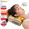 Full Body Massager Neck Massage Pillow Electrical Cervical Traction Massager Wormwood Hot Compress Relief Back Shoulder Pain Body Health massager 240407
