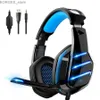 Cell Phone Earphones LED wired gaming head suitable for PS4 PS5 Switch Xbox One PC with RGB light noise cancellation microphone 7.1 surround sound Y240407