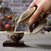 Teaware set retro teset tekanna omslag skål kopp keramik hela huskontor kinesiska jingdezhen presentförpackning