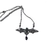 Colliers pendants Fashion Collier de chauve-souris gothique punk vintage pour femmes Animaux Chain de cou Halloween Collier Hip Hop Girls Jewelr Dhlvp