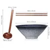 Bowls Ceramic Ramen Bowl With Spoons Chopsticks Kit Japanese Style Tableware