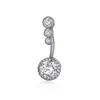 Navel Bell Button Rings Diamond Dangle Belly Bars Ring Crystal Flower Shape Body Jewelry Piercing Drop Delivery Dhmxr