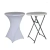 Table Cloth White/Black Cover 60/80cm Diameter Stretch Round Cocktail Spandex Tablecloth Bar El Wedding Party Supplies