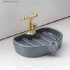 Kunst en ambachten creativiteit keramische ambachten Oldden herten zeep doos zeep schotel badkamer decoratie badkamer accessoires soap schotel home decoratiesl2447