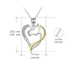 S925 Sterling Silver Jewelry Heart-Shaped Hollow Diamond Studded Horse Head Necklace Accessory