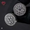 Designer smycken hiphop män runda skruva tillbaka daglig slitage 925 silver VVS Diamond Moissanite Studörhängen