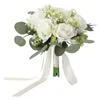 Bröllopsblommor brudbukett kastar blomma arrangemang buketter för brudtärna examen duschceremoni