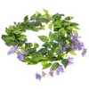 Decoratieve bloemen Kunstmatige blauwstalige bloemhangende slinger airconditioning pijp vine decor zijden nepwand