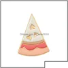 Pins Brooches Pins Piece Of Pizza Delicious White Love Personality Creative Badge Ornament Special Enamel Cartoon Lapel Denim 1133 Dh84Q