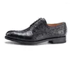 Casual schoenen heren krokodile jurk lederen veter trouwfeestje schoen man zakelijk kantoor oxfords flats plus maat 38-48