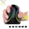 Myszy Delux M618 Plus ergonomia pionowa myszka gier 6 przycisków 4000 DPI RGB Wired/bezprzewodowe myszy prawej ręki do komputera laptopa PC Y240407