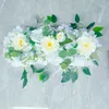 Artificial White Rose Hortangea Decorative Flowers Wall Row för bröllopsdekorationstillbehör