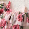 Suspend Dress for Girls Print Elegant Children Summer Casual Clothes Chiffon Kids Flower Tutu Princess Dresses 240325