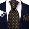 Krawaty szyi hi krawat Psialey czarny złoty jedwabny elegancki krawat męski groom ślub męski kieszonki kwadratowe spinki do mankietu hurtowo projektant C240412