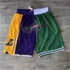 Män Throwback Basketball Shorts Pocket Blue Black Red Yellow Purple White Gold 2024-6