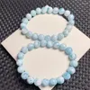 Link armbanden 9 mm natuurlijke larimar armband mode kristal kwarts edelsteen sieraden reiki genezing cadeau voor vrouwen 1 stks