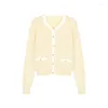 Robes de travail Femmes Elegant Knitting Sets One Putted à manches longues Sweater Cardigan Solie A-line Jupe plissée