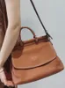 Kvällspåsar Fashion Office Ladies Work Satchels Shoulder Bag Elegant Women Softshell Cowhide äkta läderrem Crossbody Totes