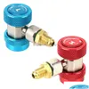 Other Auto Electronics Car Quick Coupler Connector Adapter Adjustable R134A High Low Accessories 2Pcs Air Conditioner Fluoride Conve Dhlz1