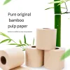 Tkanka 6 Rolki papierowe całe opakowanie dom komercyjny papier toaletowy papier toaletowy bambusowa miąższ surowa miazga zagęszona 4 warstwy ręczników papierowych