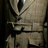 Abiti da uomo tweed norfolk giacca safari in stile vintage inglesi