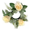 Dekorativa blommor Ljus ringar kransar 8.7 "Flower Garland Mini Artificial Wreath for Dining Table Festival Door Wedding Tabletop