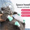 Hundepflege Katze Mündung Anti-Bite-Helm Haustier Mund er transparent atmungsaktive Kapuzenkätzchen Astronaut verhindern von Katzen, die Kugelmaske beißen Dhqde