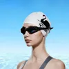 Fashion Cartoon Stampe Silicone Adult Swim Cap Men Donne Donne Accessori per piscina per la spiaggia per la protezione per le orecchie impermeabili 240403