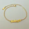 Charm Bracelets Mode Babygirl Brief Schmuck für Frauen Edelstahl Kette Einzigartige alte englische Pulsera Hombre