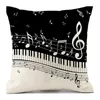 Kussenmuziek Note Throw Cover -Living -serie Decoratieve koffer Dubbele zijdesign duurzaam