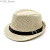 Beauts à bord large seau str panama chapeau homme fedora ceinture vintage trilby sumz jazz fashion hrepwant derby sunhat yq240407