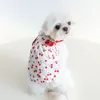 Vaites et robes de vêtements pour chiens pour choix de chiens 2024 printemps été mignon mignon red cerise imprimé en coton jupes de chat pour animaux de compagnie