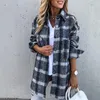 Blouses pour femmes Plaid d'hiver automne imprimé lâche Casual rétro à manches longues à manches longues veste de pluie claire veste femmes vêtements mignons pour plus de 50