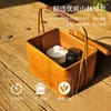 Cineros de vajilla Retro a mano Bamboo Bamboo Caja de refrigerio múltiple de múltiples capas Bento de picnic portátil con cesta de almacenamiento de pan de frutas cubiertas