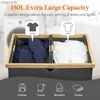 Storage Baskets Lifewit 150L dual washing machine with Lid super large bamboo laundry basket for dirty clothes 2 boxes yq240407