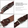 Bälten Medyla läderbälte för mäns naturligt originalläder utan mellanlager Hårt borstat stålspänne för Mens Real Belt AccessoriesC420407