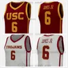 USC NCAAトロイの木馬バスケットボールジャージ6ブロニージェームズJr.メンズ女性ユースカレッジスポーツシャツ