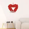 Decorative Flowers Fake Flower Wreath Realistic Rose With Bow-knot For Wedding Party Love Heart Front Door Decoration Home