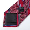 Hals Krawatten Mode rotes Herz gedruckter Herren Seidenkrawattenstreifen Business Point Hochzeit Party Halskette Pocket Square Manschettenknöpfe Krawatte Geschenk Dibu C240412