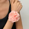 Link Armbänder übertreiben Persönlichkeit Stoff Stoff Großes Blumenarmband für Frauen Mädchen Vintage Party Sexy Schmuck Geschenk Huanzhi 2024