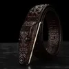 أحزمة Dinisiton 3D Crocodile Brand Leather Belt Designer Mens Belt Luxury Brand Smooth Beltc420407